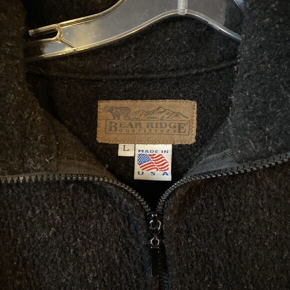 Bear Ridge Outfitters Men’s Size Large Sweater Jacket Zip Up Wool Blend USA Made - Picture 2 of 11
